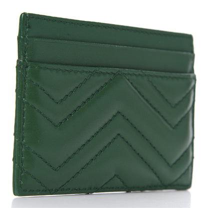 Gucci Calfskin Matelasse GG Marmont Card Holder Emerald Green 3 of 7
