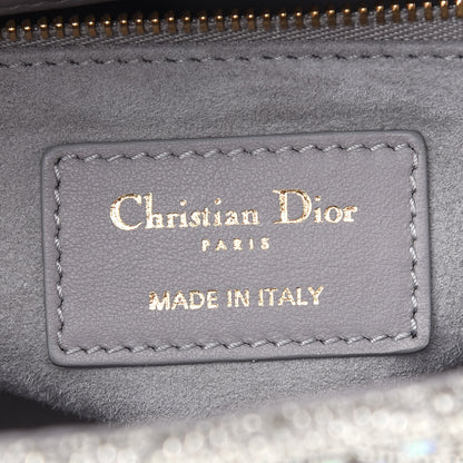 Christian Dior Metallic Calfskin Satin Celestial Bead Embroidery Small My Lady Dior Grey 6 of 10