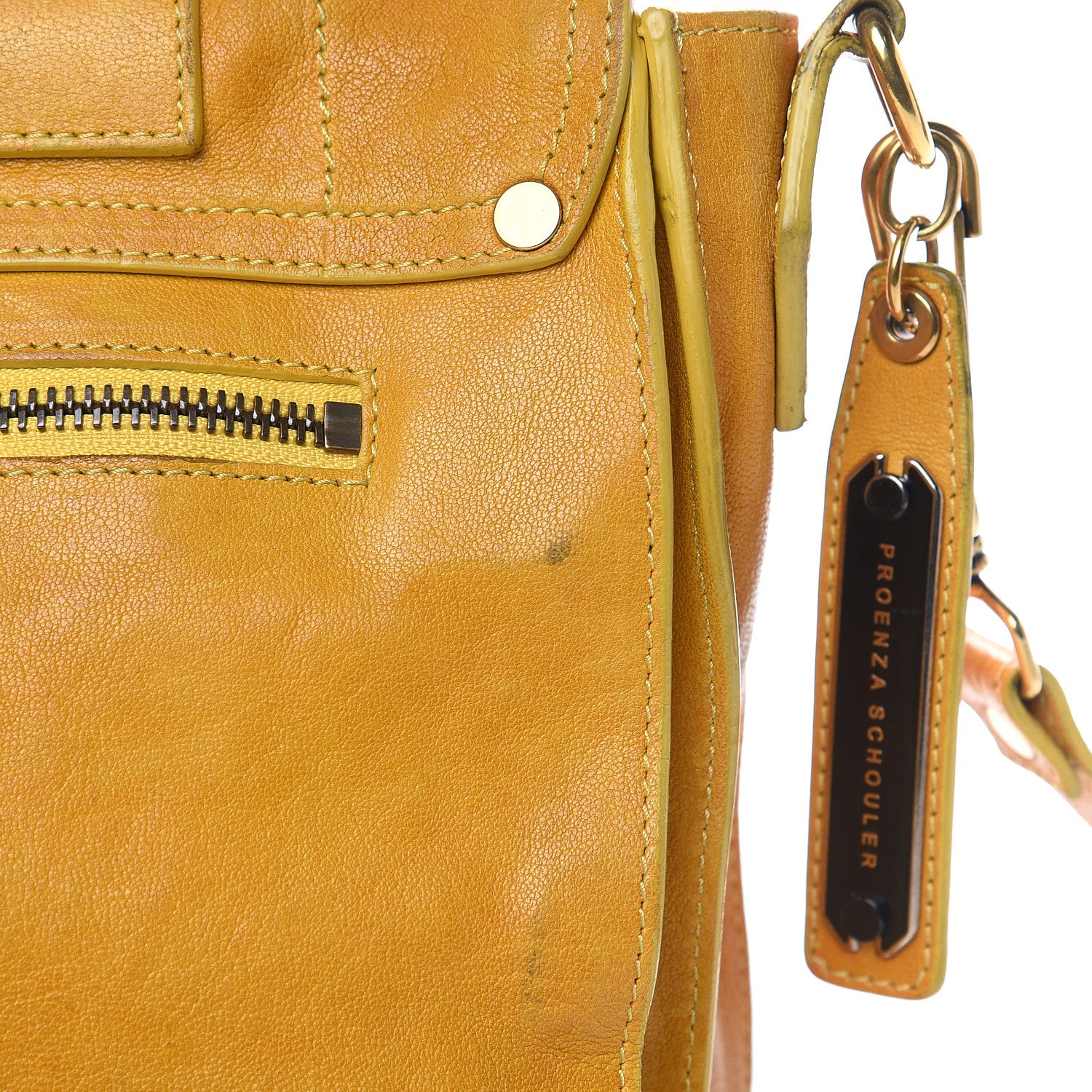 Proenza Schouler Lambskin Medium PS1 Satchel Mustard 20 of 24