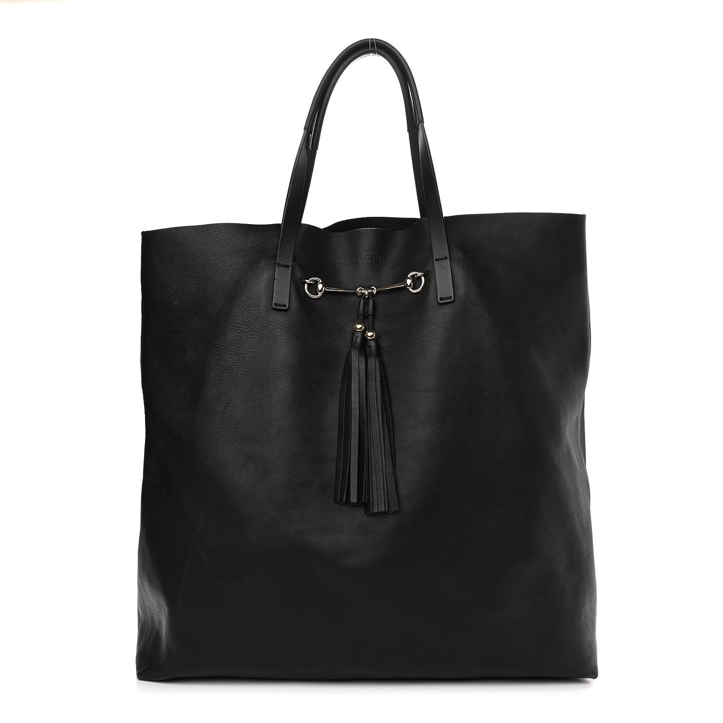 Calfskin Large Horsebit Tote Black
