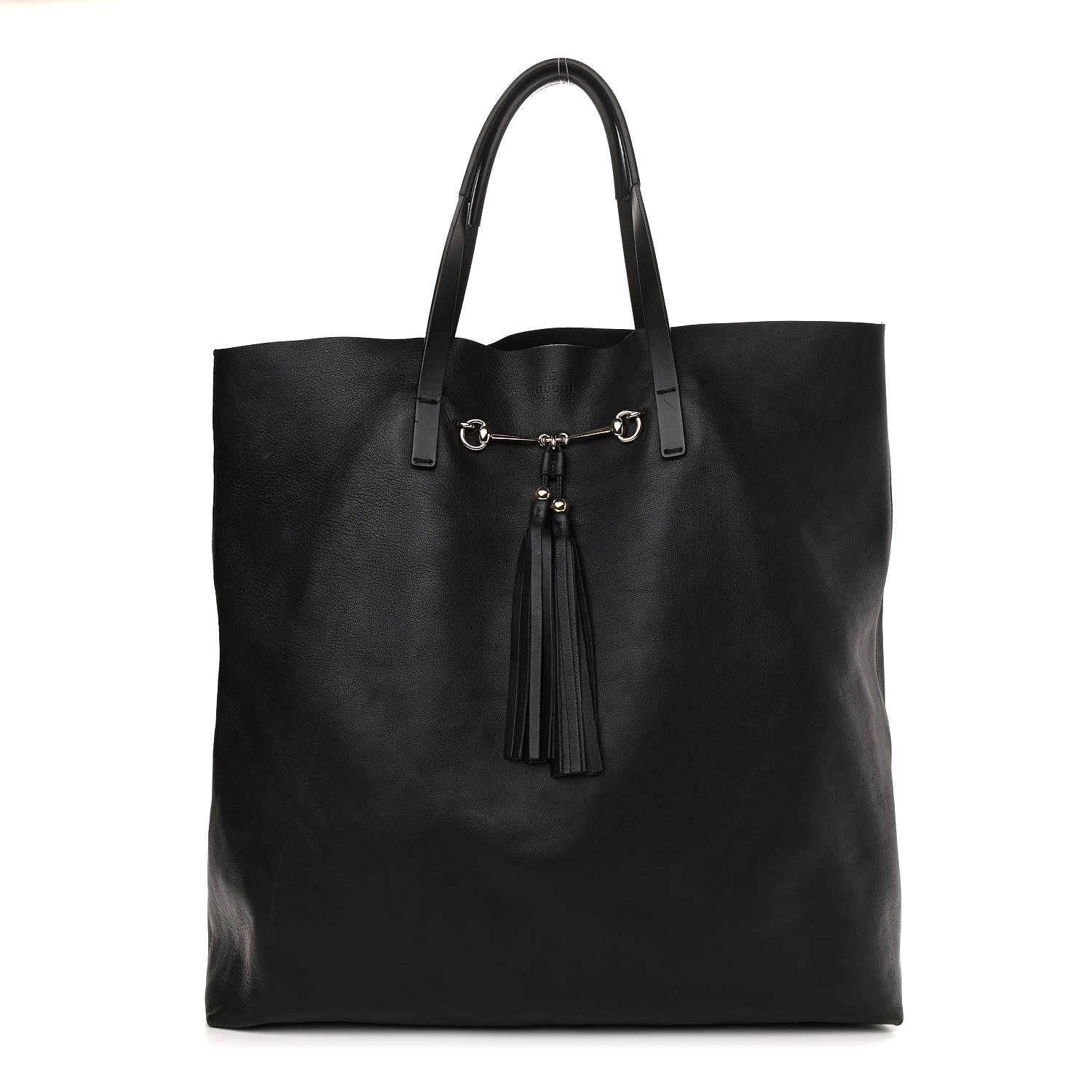 Gucci Calfskin Large Horsebit Tote Black 3 of 14