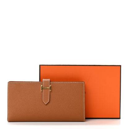 Hermes Epsom Bearn Gusset Wallet Gold 8 of 8