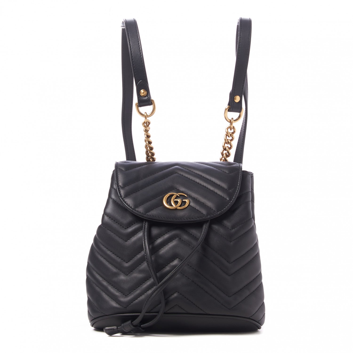 Gucci Calfskin Matelasse GG Marmont Flap Backpack Black 1 of 8