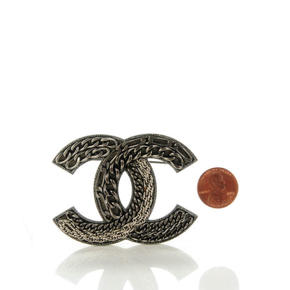 Chanel Ruthenium Chain CC Large Brooch Pin 2 of 7