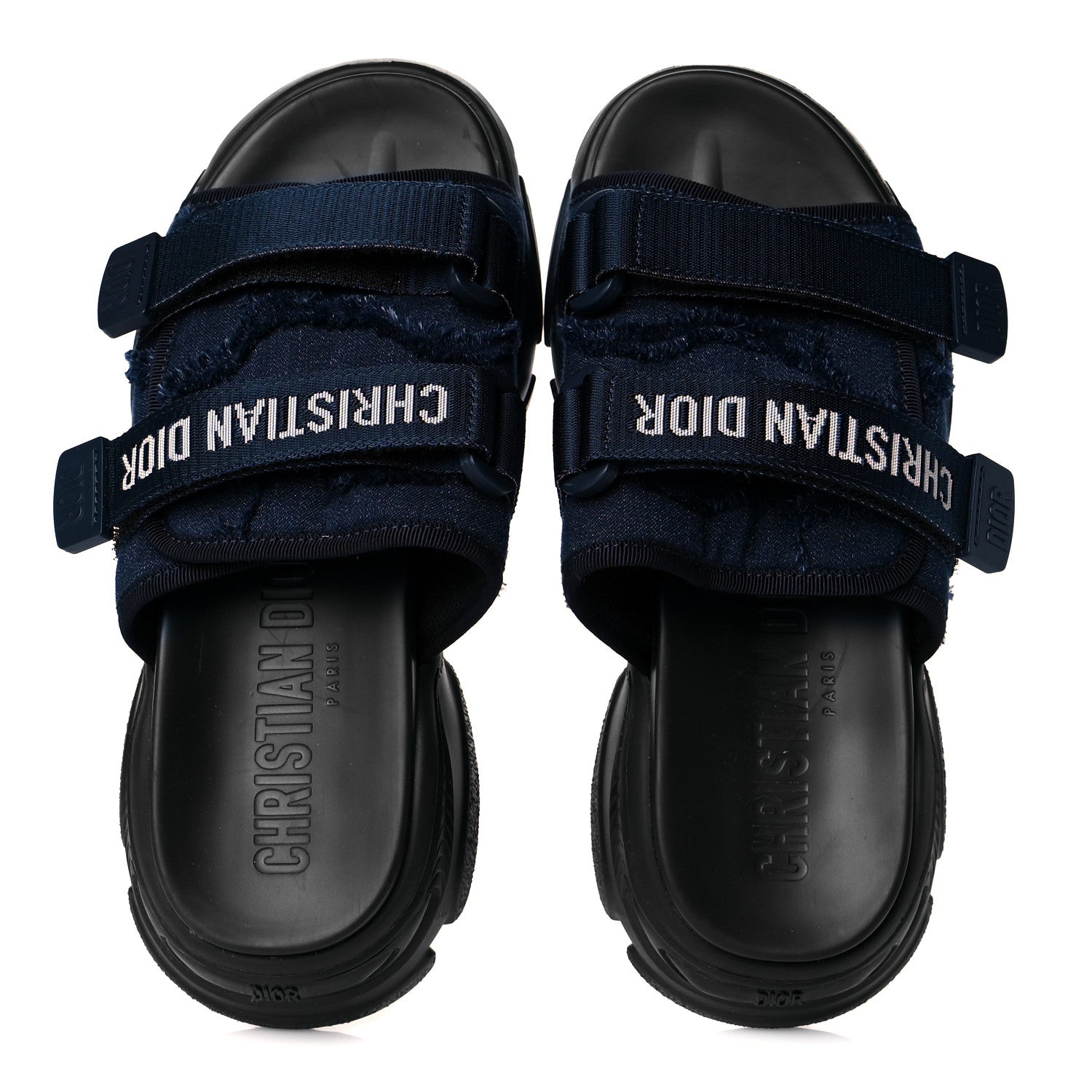 Christian Dior Technical Fabric Denim D-Wander Slide Sandals 37 Blue 6 of 10