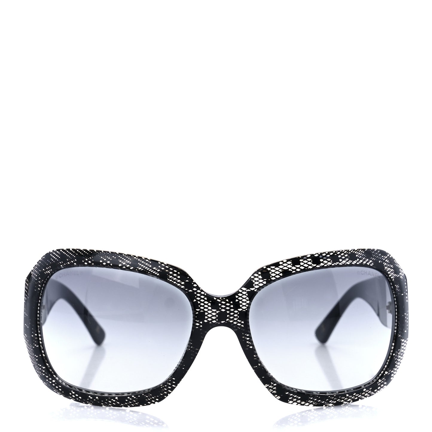 Acetate CC Lace Effect Sunglasses 5146 Black White