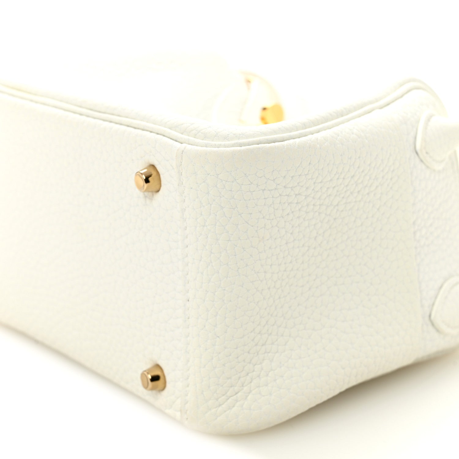 Hermes Taurillon Clemence Mini Lindy 20 New White 10 of 10