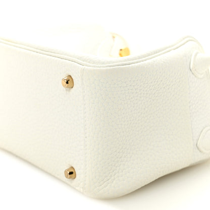 Hermes Taurillon Clemence Mini Lindy 20 New White 10 of 10