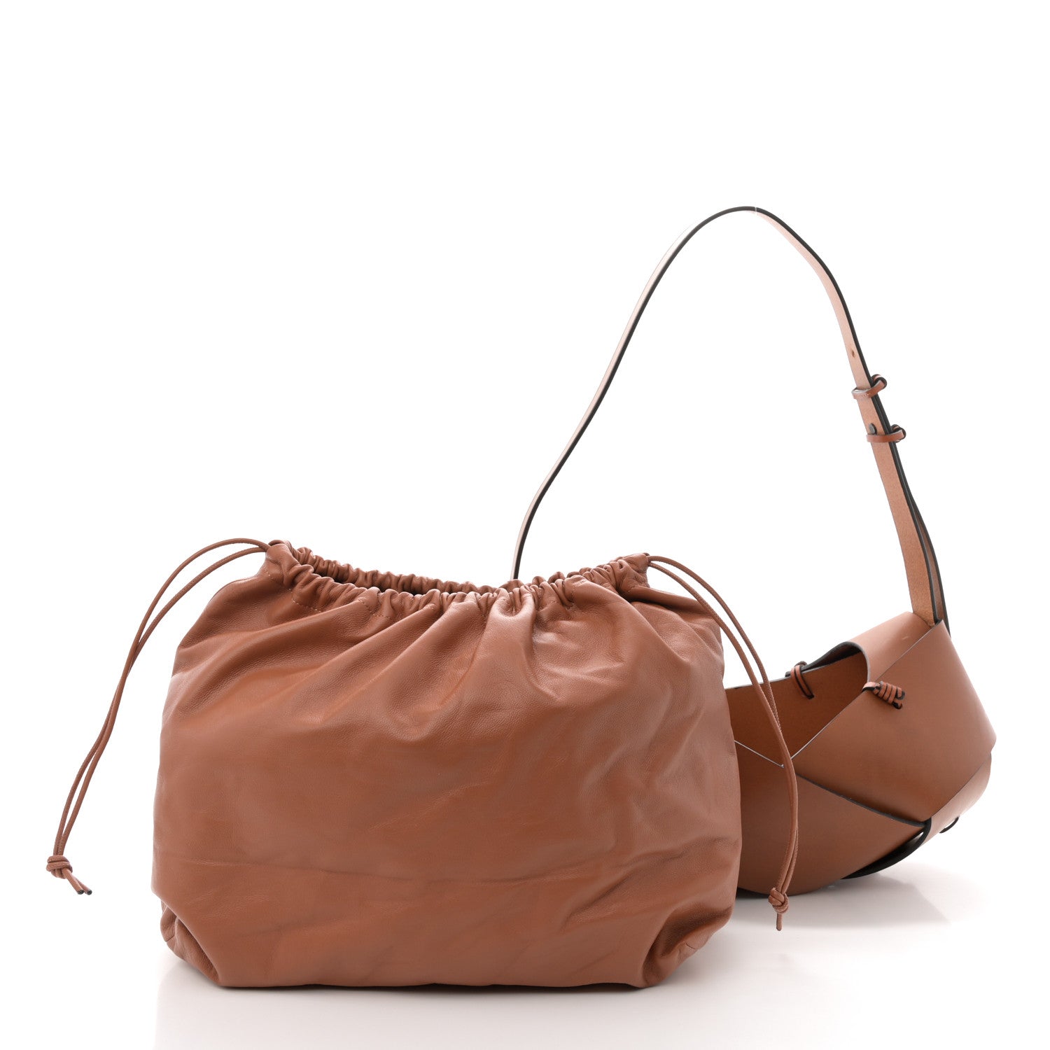 Loewe Calfskin Interlaced Hobo Tan 3 of 12