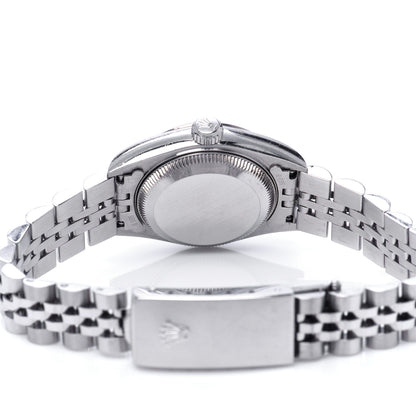 Rolex Stainless Steel 18K White Gold Diamond 26mm Oyster Perpetual Datejust Watch Pink 79174 4 of 6