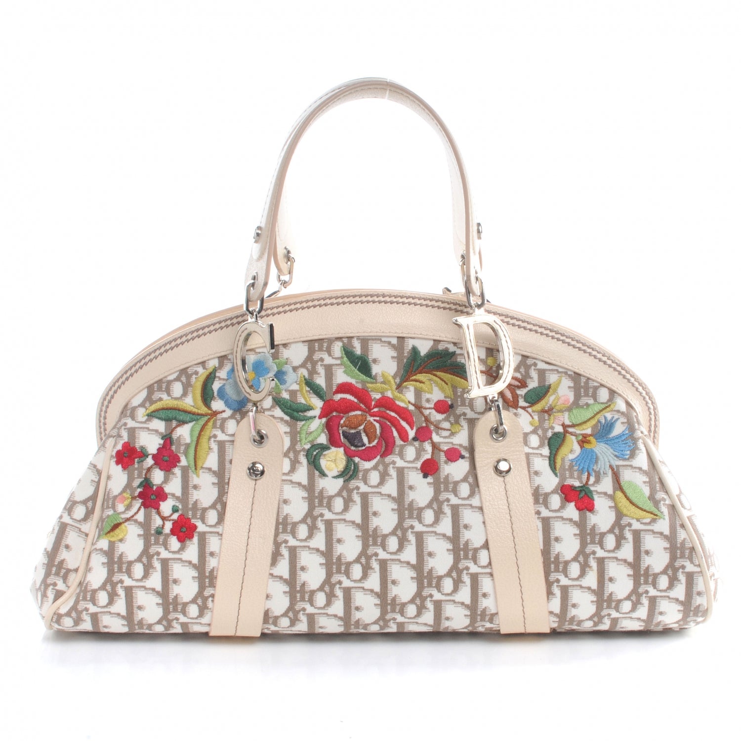 Christian Dior Monogram Vintage Flowers Frame Satchel 1 of 8