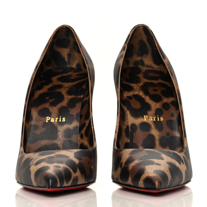 Christian Louboutin Calfskin Leopard Print Kate 100 Pumps 38 Brown 2 of 7