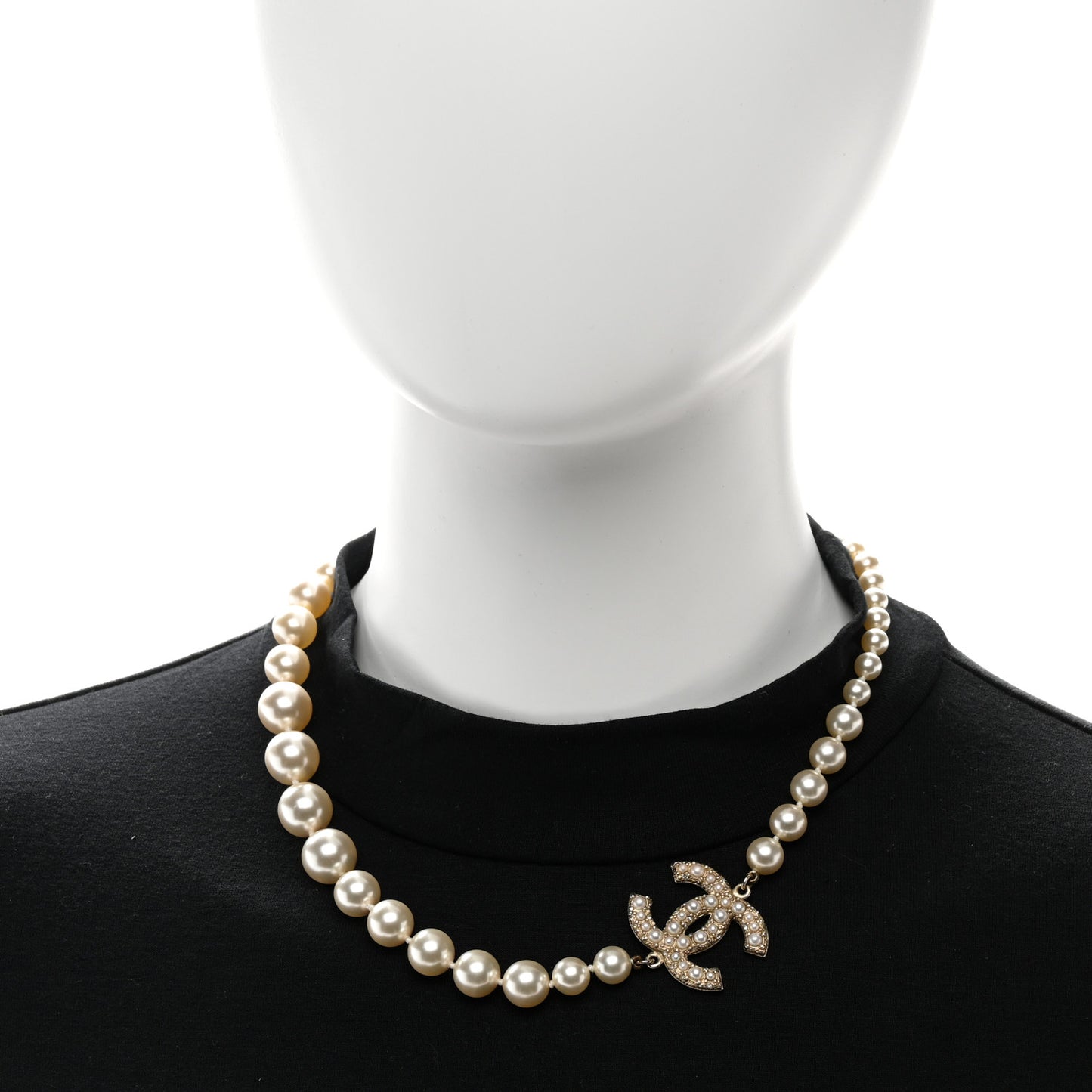 Pearl CC 100th Anniversary Necklace Light Gold