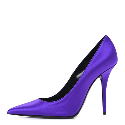 Saint Laurent Satin Crepe Marylin 110 Pumps 35.5 Violet 1 of 11