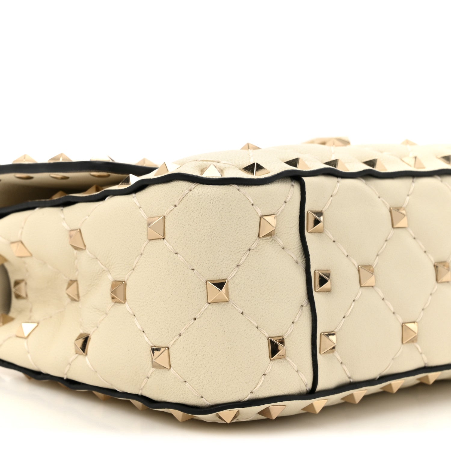 Valentino Garavani Nappa Small Rockstud Spike Shoulder Bag Light Ivory 9 of 11