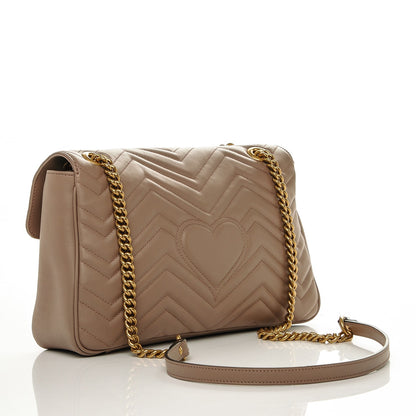 Gucci Calfskin Matelasse Medium GG Marmont Shoulder Bag Porcelain Rose 3 of 7