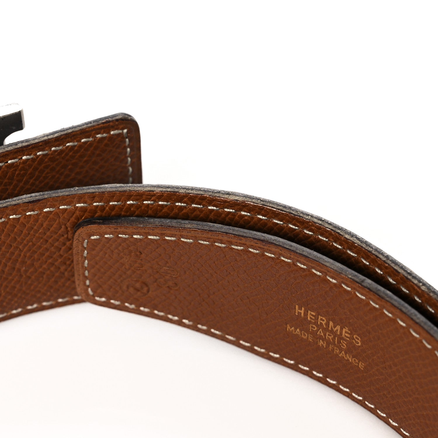 Hermes Box Courchevel 38mm Constance H Belt 80 Black Gold 5 of 7