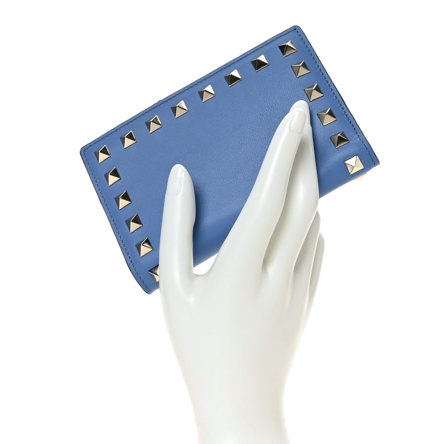 Calfskin Rockstud Bi-Fold Organizer Wallet Angel