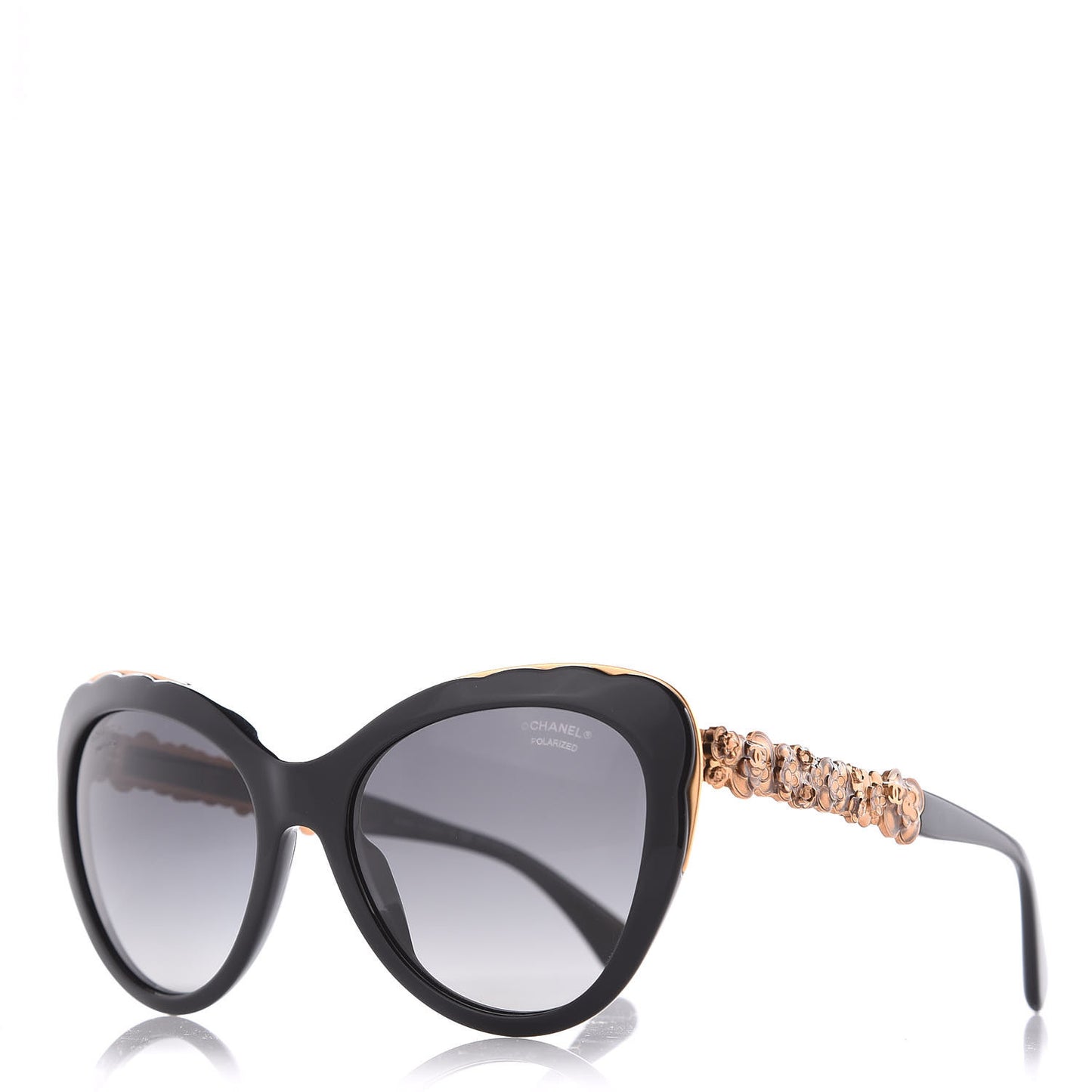 Polarized Bijou Cat Eye Sunglasses 5354 Black