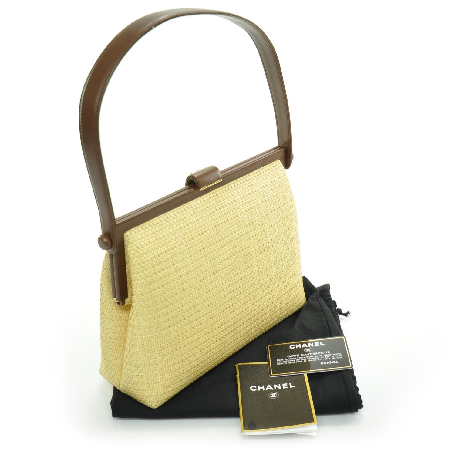 Chanel Woven Straw Raffia Framed Bag 3 of 10