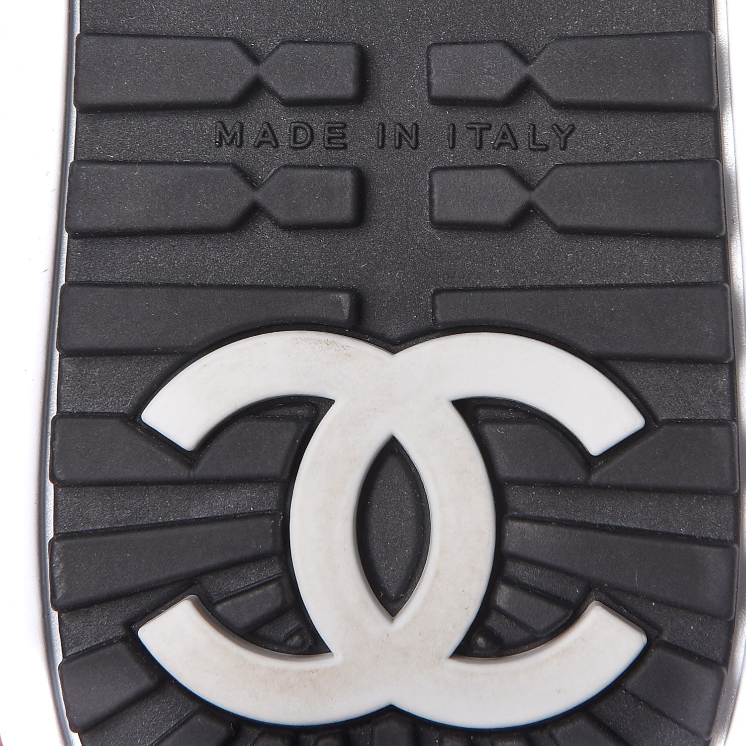 Chanel Suede Calfskin Tweed Sneakers 36.5 Black White 6 of 9