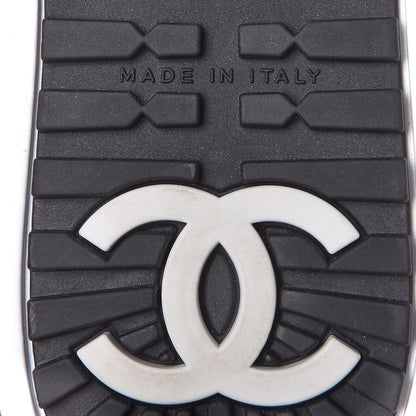 Chanel Suede Calfskin Tweed Sneakers 36.5 Black White 6 of 9