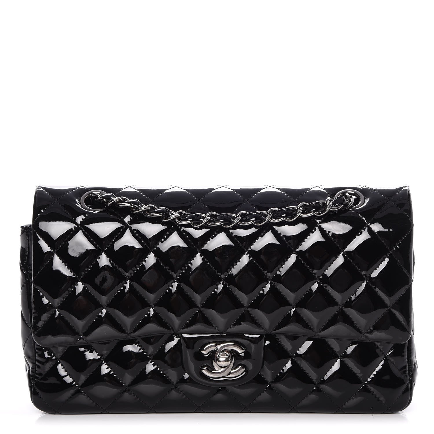 Chanel Patent Quilted Medium Double Flap Black 1 of 10