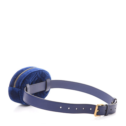 Gucci Velvet Matelasse GG Marmont Belt Bag 85 34 Cobalt Blue 2 of 8