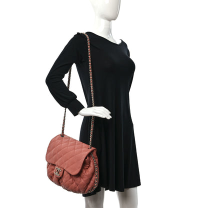 Chanel Washed Lambskin Quilted Large Chain Around Flap Coral 2 of 12