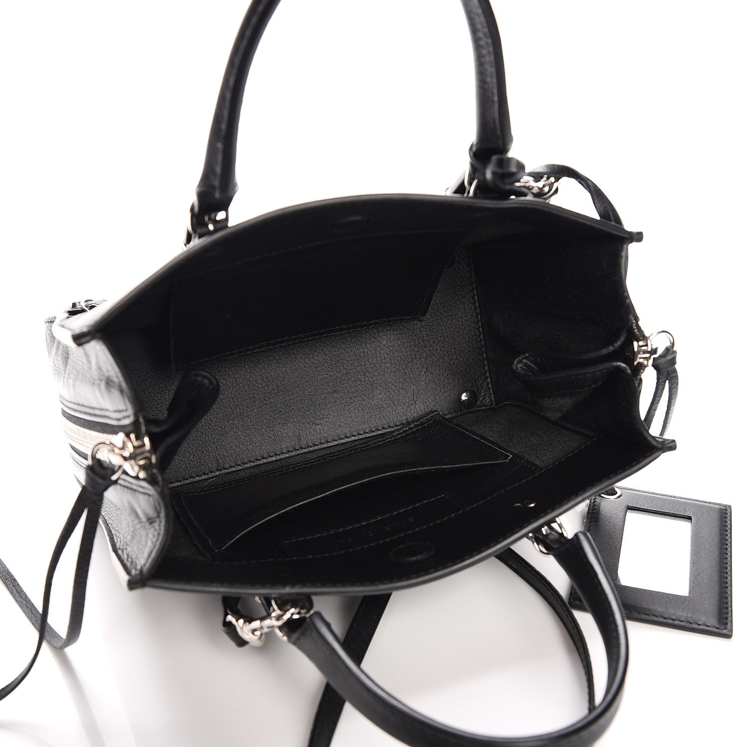 Balenciaga Grained Calfskin Papier Mini A4 Zip Around Tote Black 6 of 10