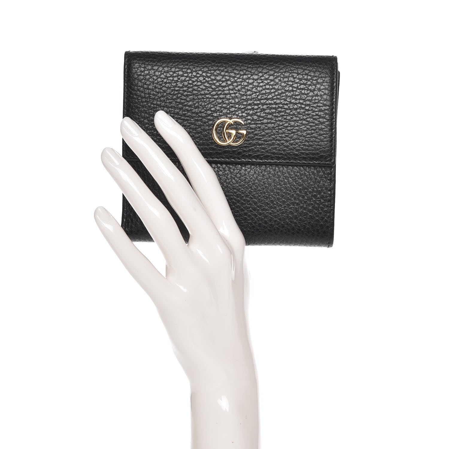 Gucci Dollar Calfskin Double G French Flap Wallet Black 2 of 8