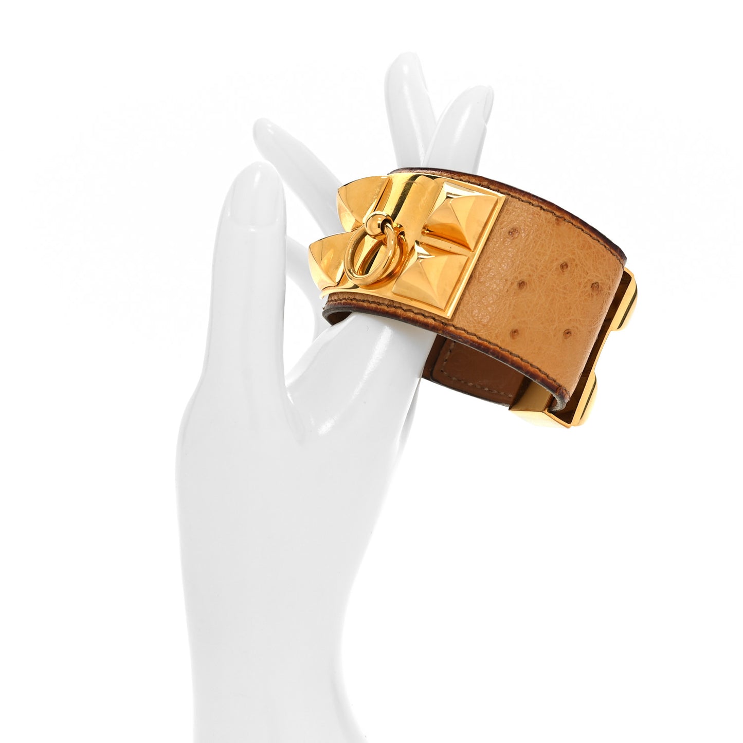 Ostrich Collier De Chien CDC Bracelet Gold