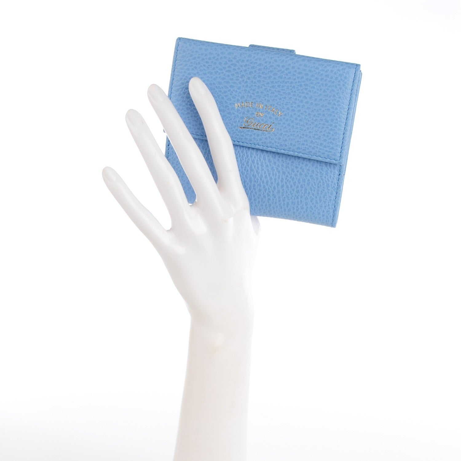 Gucci Dollar Calfskin Swing French Flap Wallet Mineral Blue 2 of 8