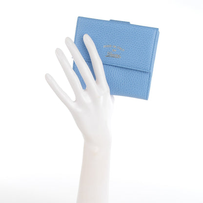 Gucci Dollar Calfskin Swing French Flap Wallet Mineral Blue 2 of 8