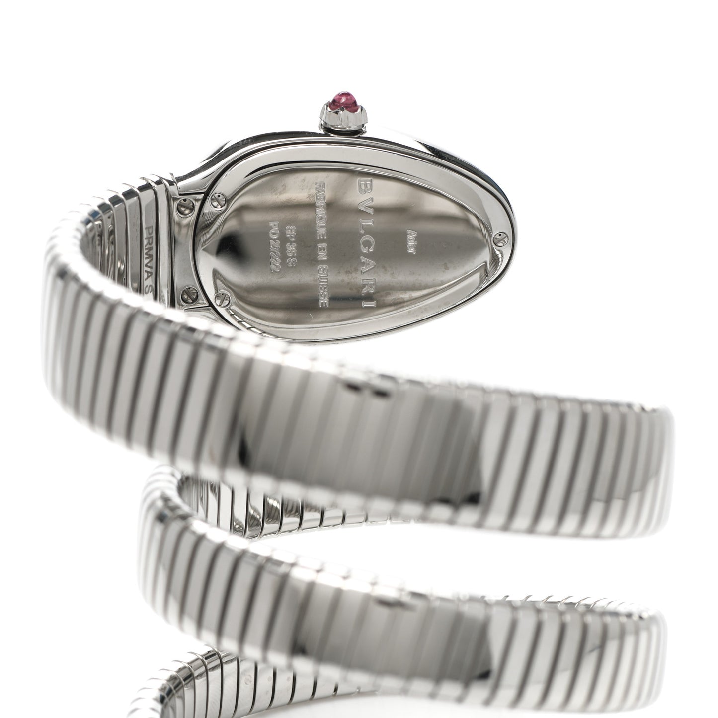 Stainless Steel Diamond Bezel 35mm Serpenti Tubogas Double Spiral Quartz Watch