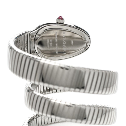 Bulgari Stainless Steel Diamond Bezel 35mm Serpenti Tubogas Double Spiral Quartz Watch 4 of 5