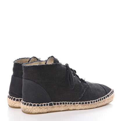 Chanel Canvas Lace Up Espadrilles 39 Black 4 of 13