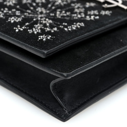 Saint Laurent Suede Bead Embellished Classic Monogram Kate Tassel Chain Wallet Black 9 of 10