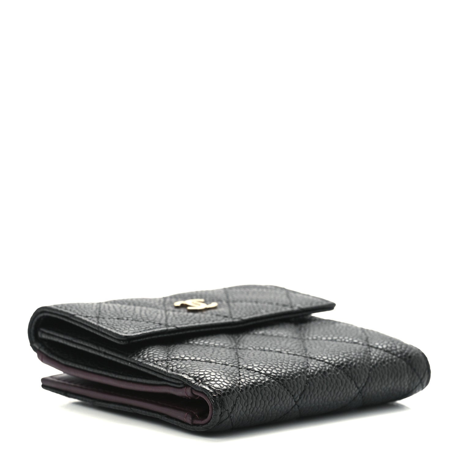 Chanel Caviar Quilted Compact French Flap Wallet Black 4 of 15