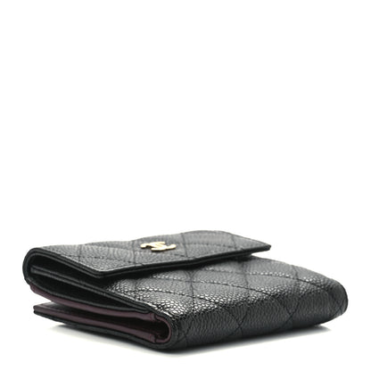 Chanel Caviar Quilted Compact French Flap Wallet Black 4 of 15