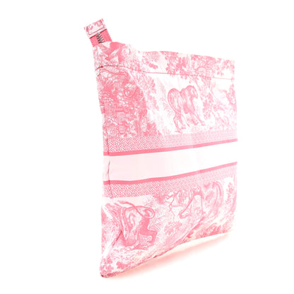 Christian Dior Canvas Embroidered Toile De Jouy Diortravel Zipped Pouch Candy Pink 3 of 7