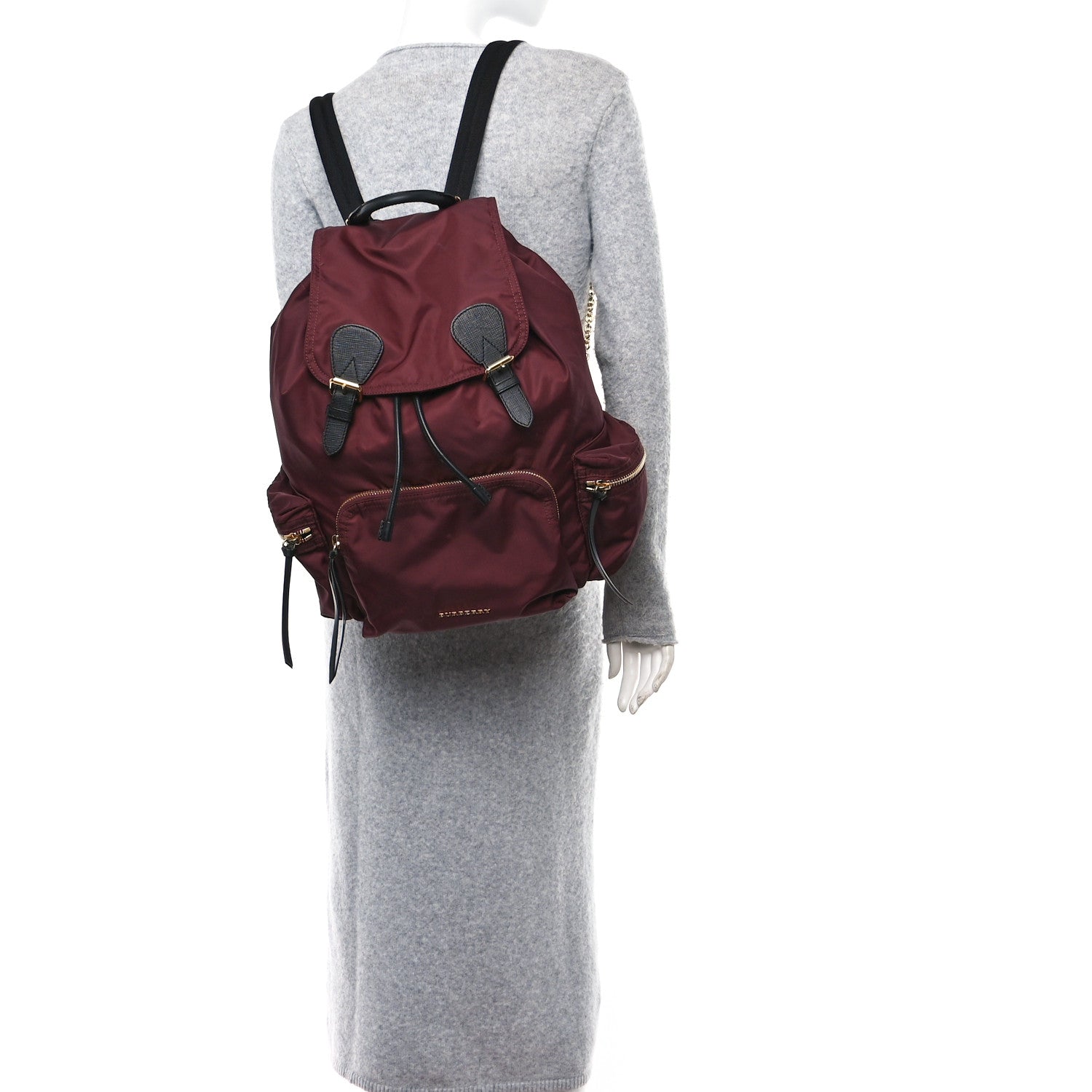 Burberry Nylon Large Rucksack Backpack Burgundy Red 2 of 11