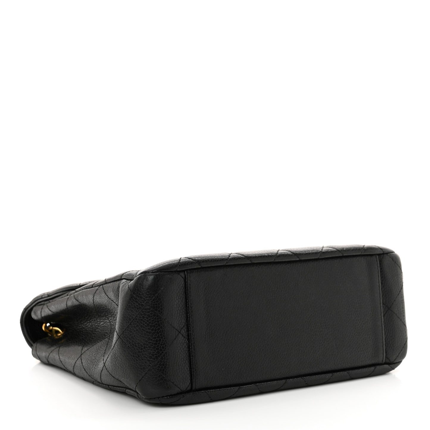 Caviar Quilted Flap Shoulder Bag Black