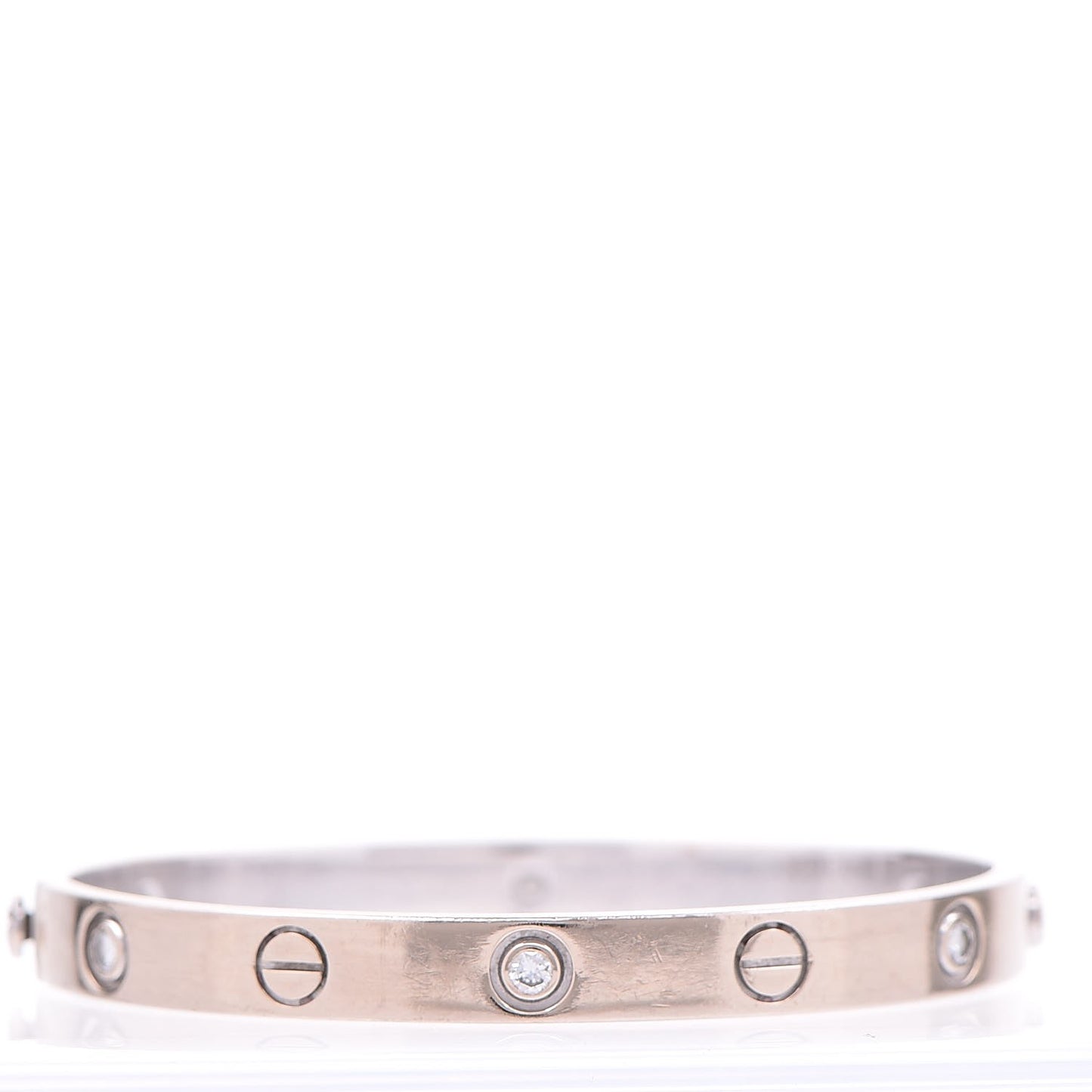 18K White Gold 6 Diamond LOVE Bracelet 16