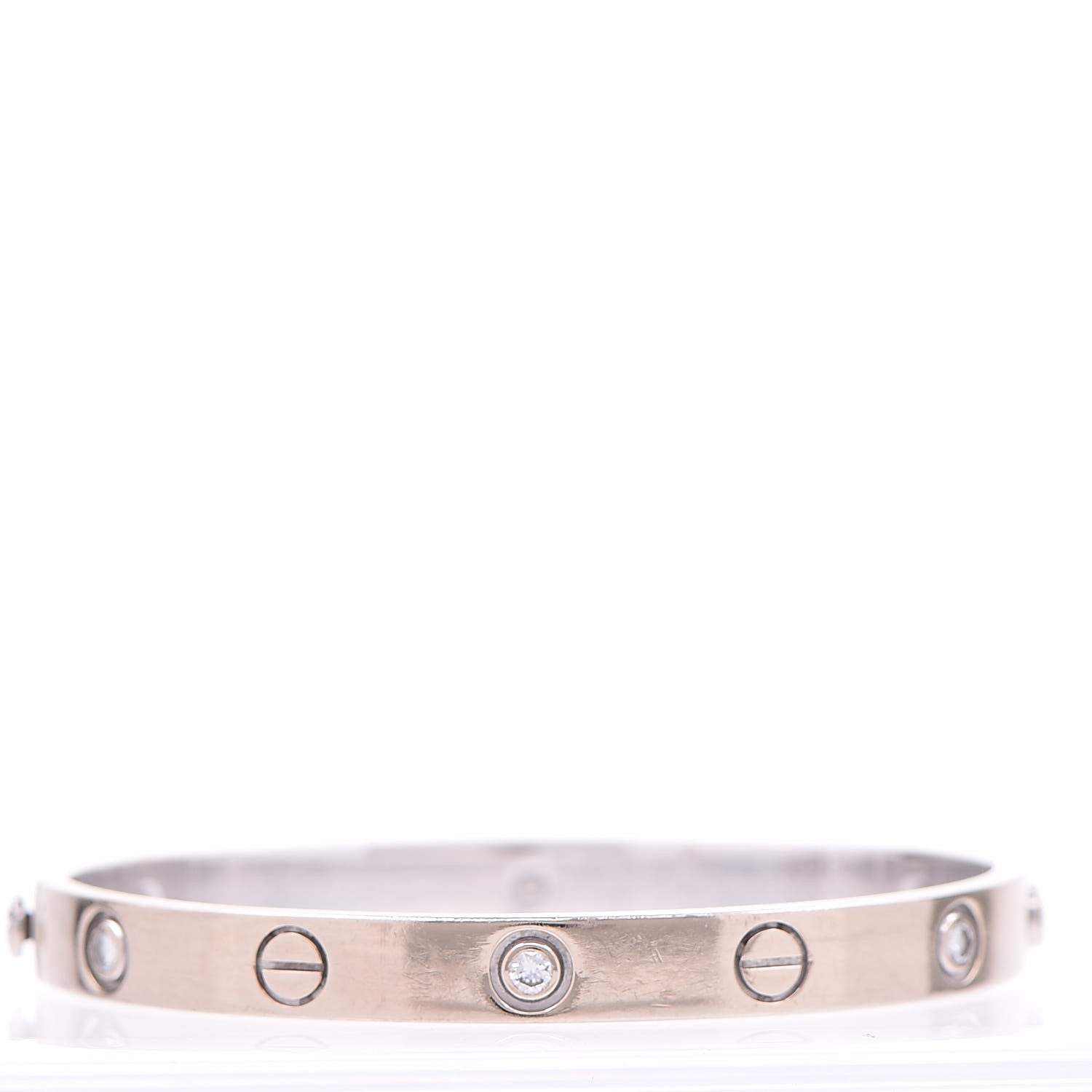 Cartier 18K White Gold 6 Diamond LOVE Bracelet 16 3 of 10