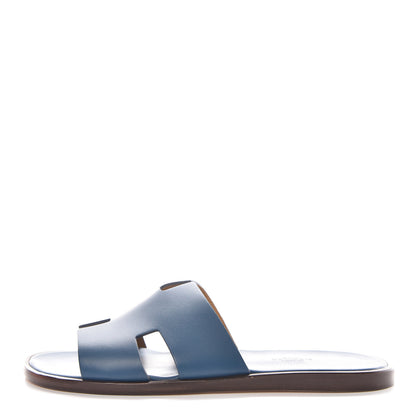 Hermes Calfskin Mens Izmir Sandals 41 Petrole 1 of 9