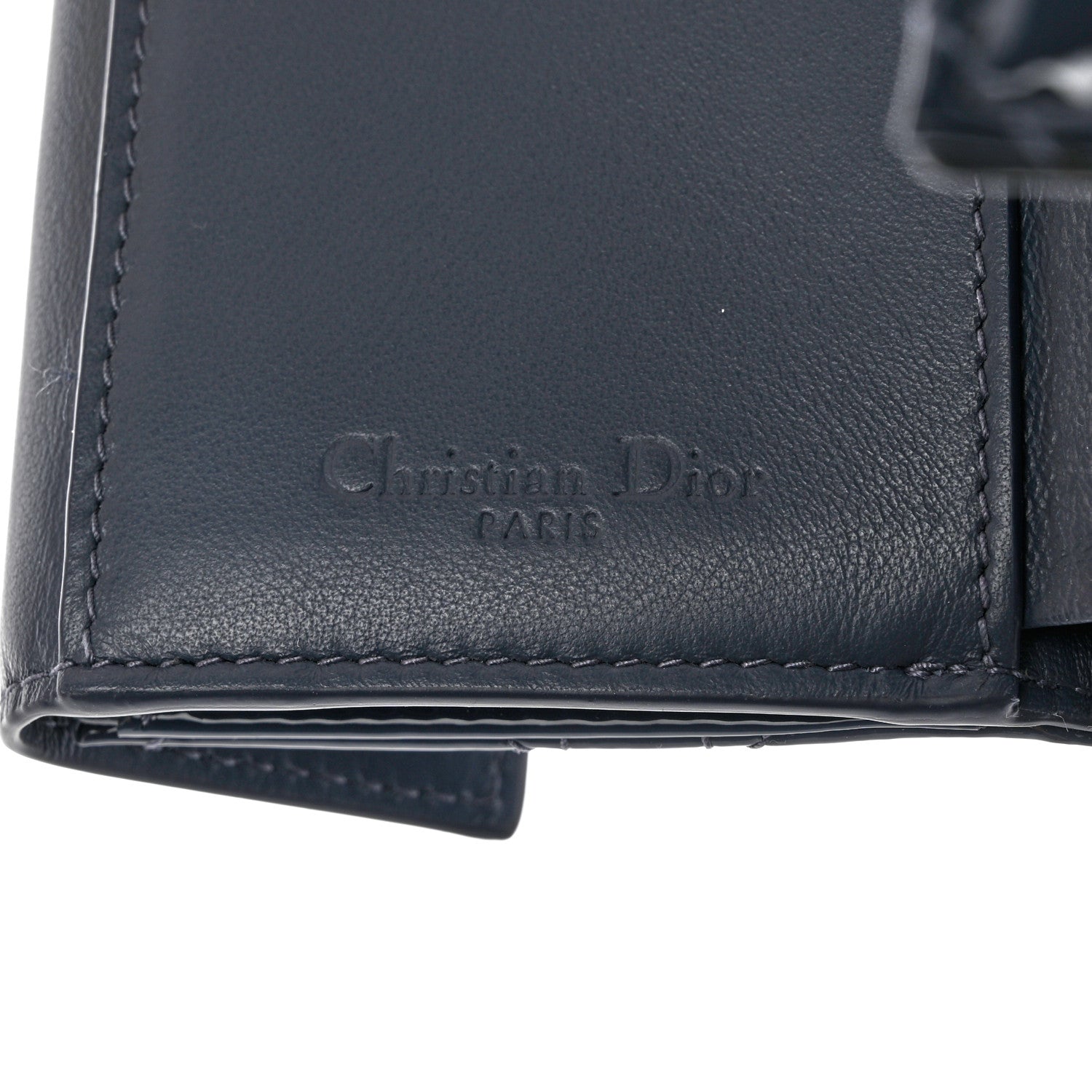 Christian Dior Patent Cannage Lady Dior Lotus Wallet Denim