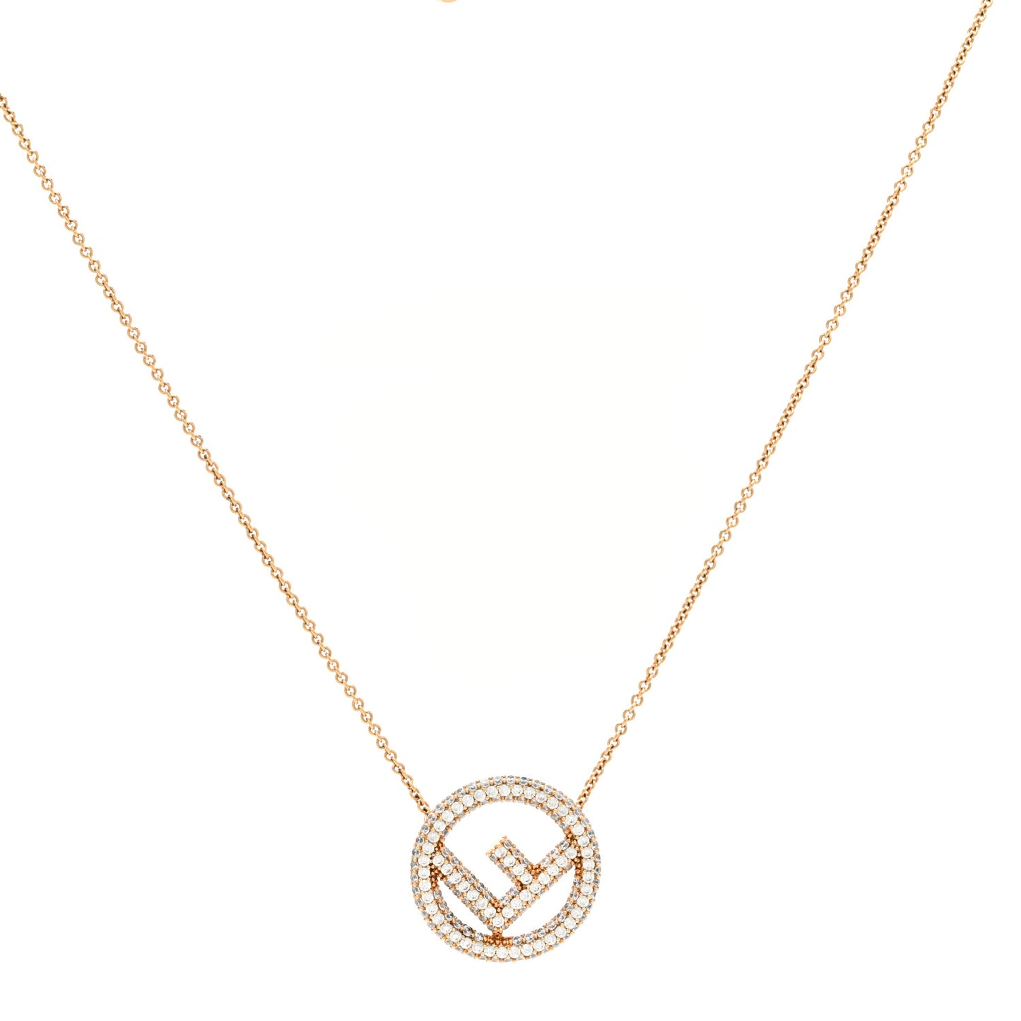 Metal Crystal F is Fendi Necklace Gold