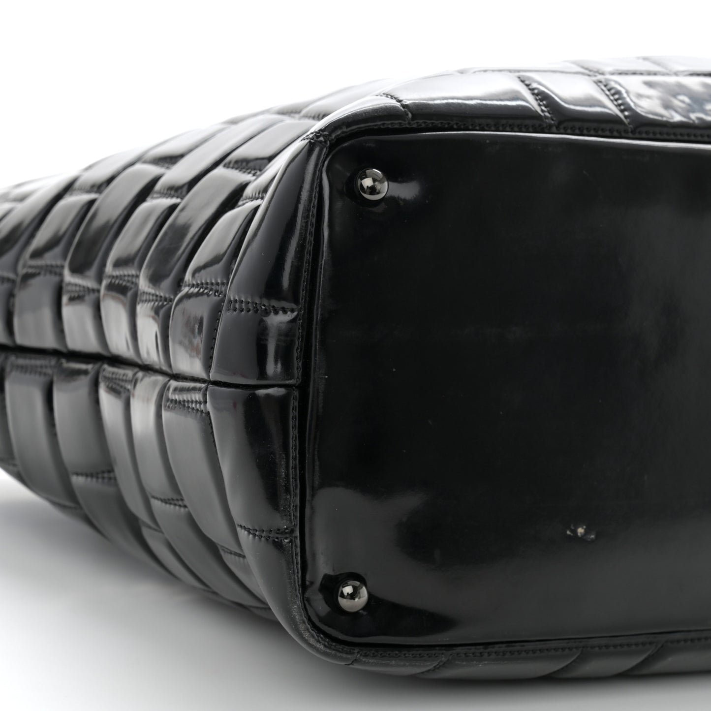 Vinyl Quilted Frozen Shopping Tote Black