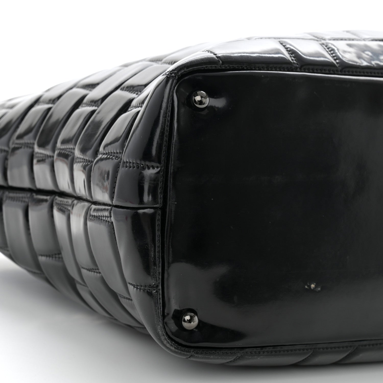 Chanel Vinyl Quilted Frozen Shopping Tote Black 9 of 12